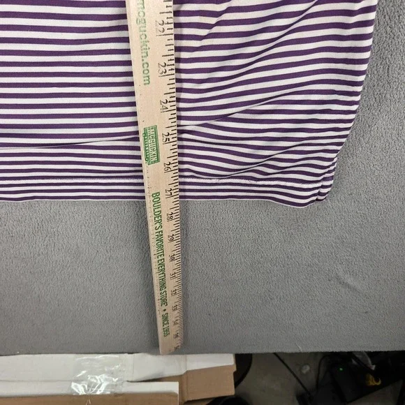 Rhoback Polo Shirt Mens Small Purple White Striped Performance Golf Stretch - Picture 4 of 8